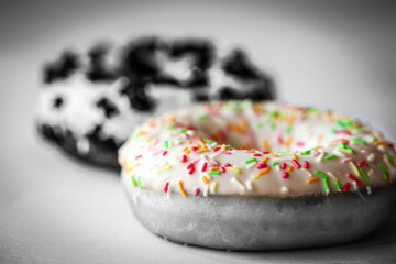 Ring donut with white glaze