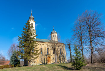 Fototapeta premium Orthodox Serbian church of Saint Apostles Peter and Paul in Kosmaj, near Belgrade, Serbia