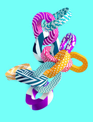 Multicolored decorative chain. Abstract vector illustration.