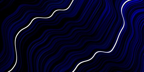 Dark BLUE vector backdrop with circular arc. Illustration in halftone style with gradient curves. Pattern for booklets, leaflets.