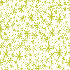 Abstract festive background, pattern with snowflakes. manual graphics of New Year's packing. Snowflakes of different shapes. Design for packaging, wallpaper, textiles, designer paper. Isolated 