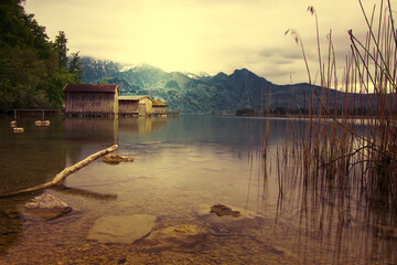 Wasserhäuser am Kochelsee