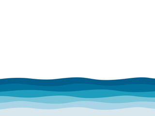 Water wave background vector illustration. Abstract blue and white background with copy space.