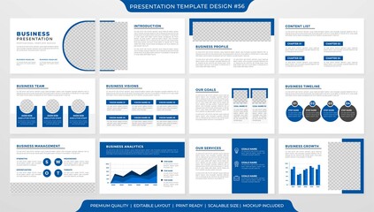 set of business presentation layout template with minimalist style use for business profile and annual report