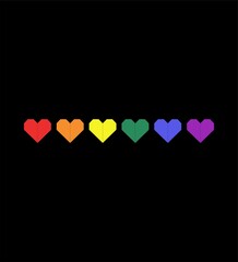 Pride Rainbow Origami Hearts