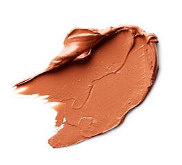 Smudged makeup foundation isolated on white background