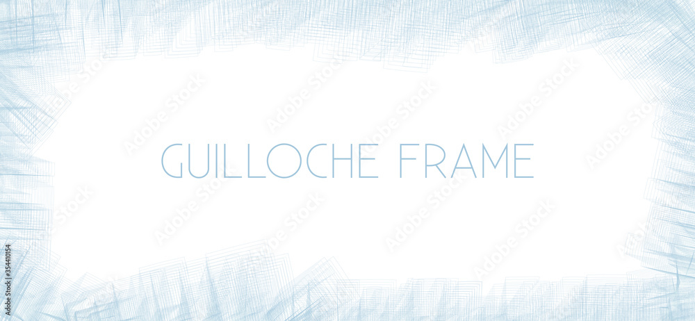 Poster Geometric chaotic guilloche frame by thin lines. Subtle vector graphics
