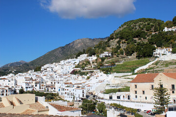 Fototapeta na wymiar Landscape of the town of Frigiliana (Málaga). Town declared one of the most beautiful in Spain