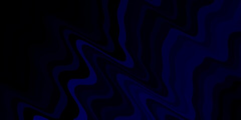 Dark BLUE vector pattern with curved lines. Colorful illustration, which consists of curves. Pattern for websites, landing pages.