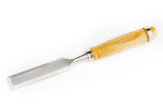 Chisel for carpentry, isolated on a white background