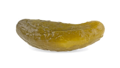 Pickled cucumber on a white background, isolated.