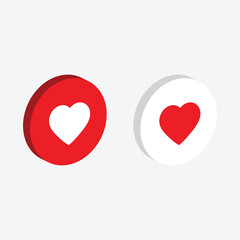 heart icon. Chat symbol with heart   isometric vector ICON