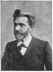 Portrait of August Bebel - a German socialist politician, writer, and orator. Illustration of the 19th century. White background.