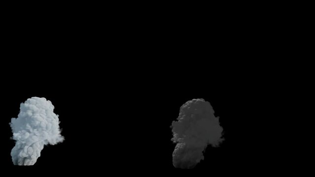 Set of two VFX volcano clouds. VFX Animation with alpha channel 