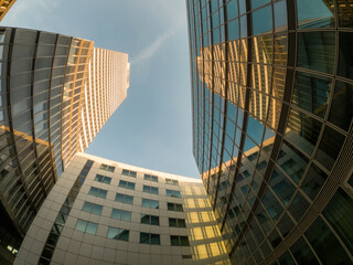 German Building’s perspective. Media park, Cologne city