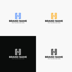 Technology line art Initial letter h logo design vector template. Professional letter h icon illustration for company or business startup.