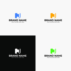 Negative Space Initial Letter J logo icon design template elements for corporate brand identity or company or business startup.