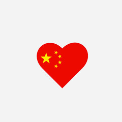 china flag heart vector