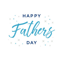 Happy Father's Day with Stars Vector Text Illustration