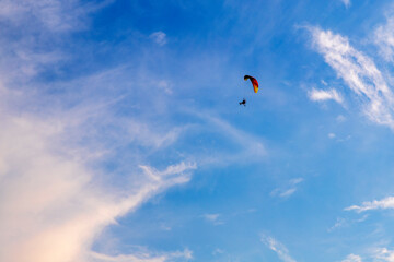 Blue sky with white clouds.