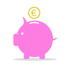 piggy bank with euro coin