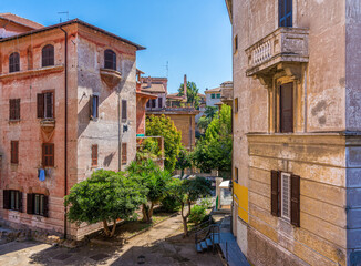 The picturesque Garbatella neighborhood in Rome, Italy.