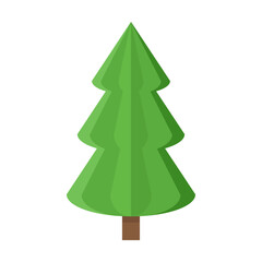 Fototapeta premium cartoon Christmas tree, pines for greeting card, invitation, gift box, banner, web. New Years and xmas traditional symbol tree. 2021 winter holiday. Flat icon
