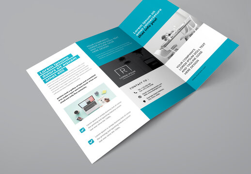 Creative Clean Trifold Brochure Layout with Blue Accent