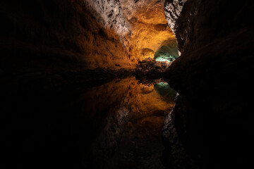 Cueva de los Verdes, Green Cave in Lanzarote. Canary Islands.