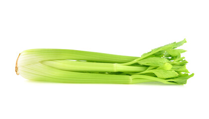 fresh green celery isolated on white