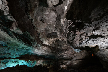 Cueva de los Verdes, Green Cave in Lanzarote. Canary Islands.