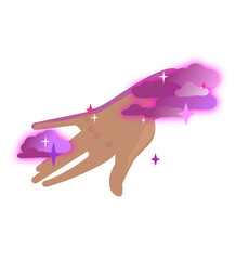 hand flying in the sky