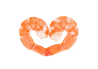 shrimp heart isolated on white background