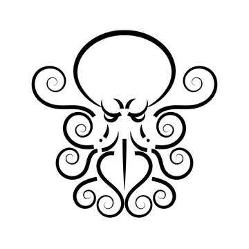 Octopus. Vector black engraving vintage illustrations. Isolated