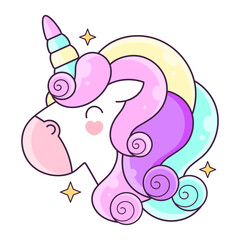 Unicorn. Vector Suitable For Greeting Card, Poster Or T-shirt Printing.