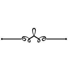 Decorative page divider. Vintage decor lines, luxury wedding frame line and ornate swirl dividers. Border frames, ornate swirls floral pages divider. Calligraphic isolated vector icon