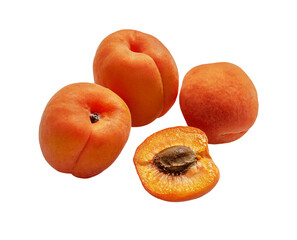 ripe sweet apricots isolated on white close up