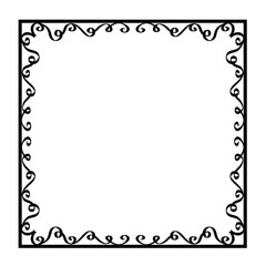 Decorative frame. Retro ornamental frame, vintage rectangle ornaments and ornate border. Decorative wedding frames, antique museum picture borders or deco devider. Isolated icons vector