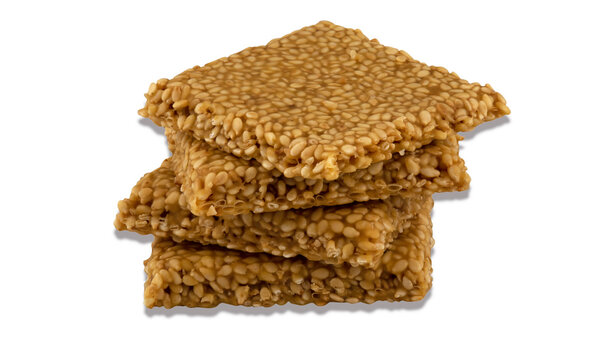 Til chikki made with jaggery and sesame seed