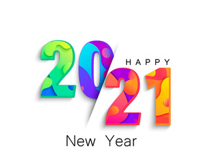 2021 New Year colour banner, logo for your seasonal holidays flyers, greetings and invitations, christmas themed congratulations and cards.Template for brochures, business diaries.Vector illustration.