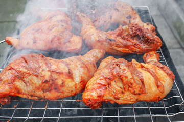 grilled chicken on the grill