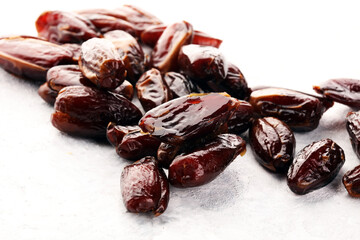 Raw Organic Medjool Dates Ready to Eat. Healthy vegetarian food background