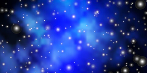 Dark BLUE vector pattern with abstract stars. Blur decorative design in simple style with stars. Theme for cell phones.