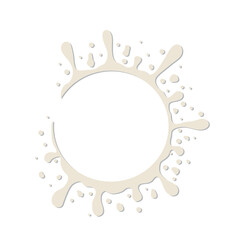 Milk emblem and dairy label with splashes and blots for design. Vector milk stain and drops of cream, stock illustration