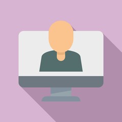 Online live lesson icon. Flat illustration of online live lesson vector icon for web design