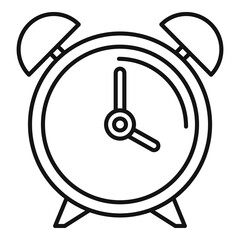 Alarm clock icon. Outline alarm clock vector icon for web design isolated on white background