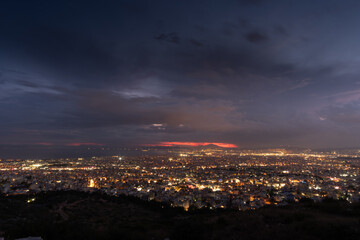 Fototapeta na wymiar city at night after the sunset
