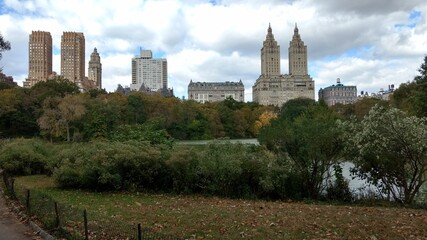 Fototapeta na wymiar Landscape in Autum Central Park NY