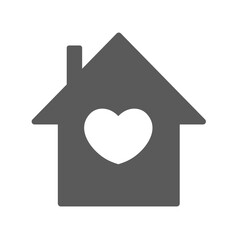 Home with heart icon illustration 