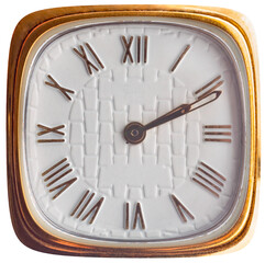 Fototapeta na wymiar Dial of a gold square elegant watch